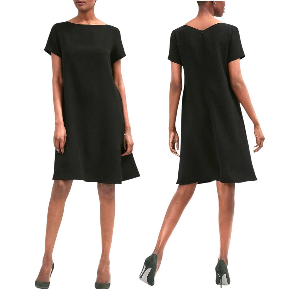 MM Lafleur Women’s 'Georgia' Swing Dress, Boatneck, Short-Sleeve, Black X-Large